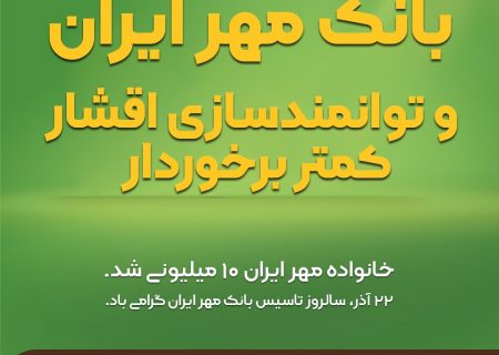 بانک مهر ایران و توانمندسازی اقشار کمتر برخوردار