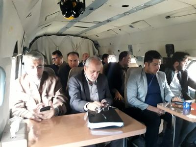 آغاز بازدید هوایی وزیرنیرو از سدهای دز، کرخه، گتوند و مسجدسلیمان
